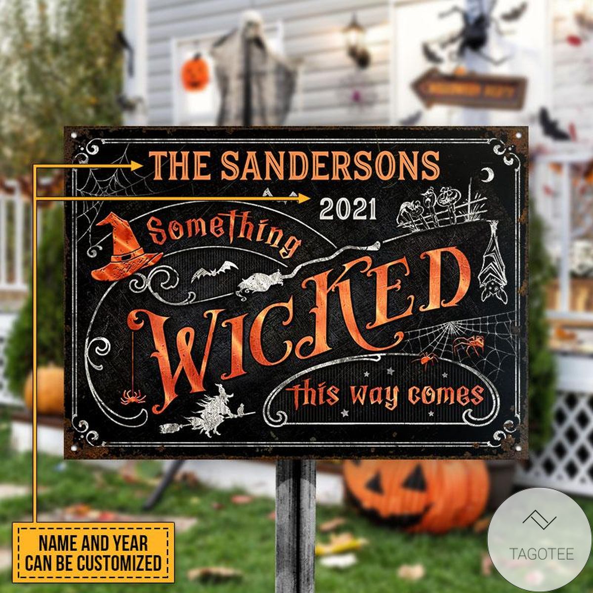 Personalized Witch Witchery Wizard Spell Halloween Something Wicked Classic Metal Signs