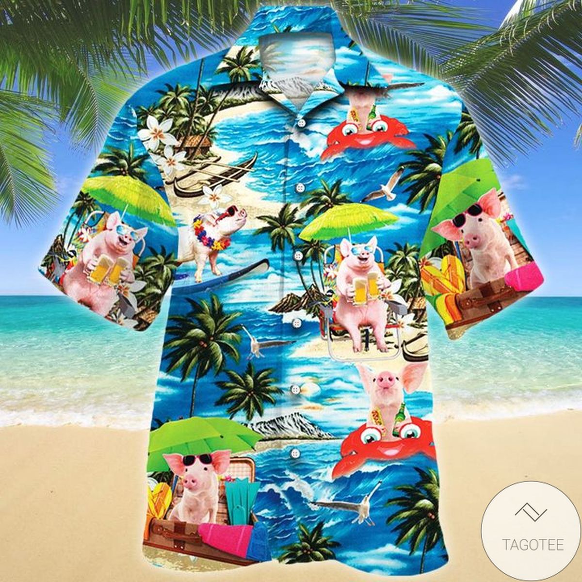 Pig Beach Vacation Vibe Hawaiian Shirt