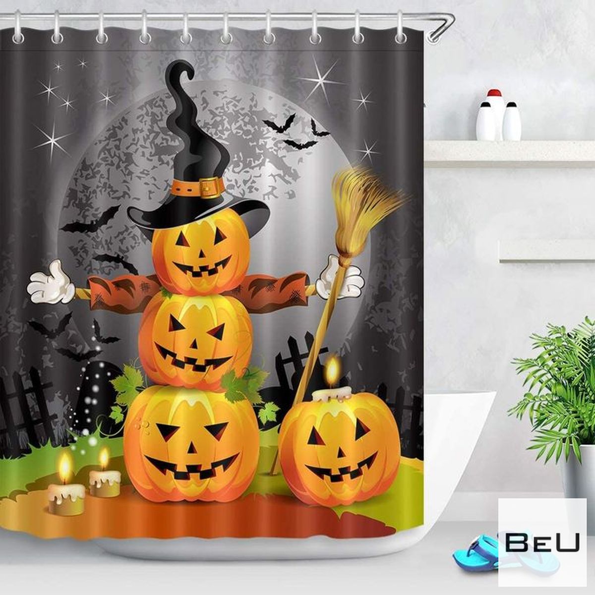 Pumpkin Halloween Shower Curtain