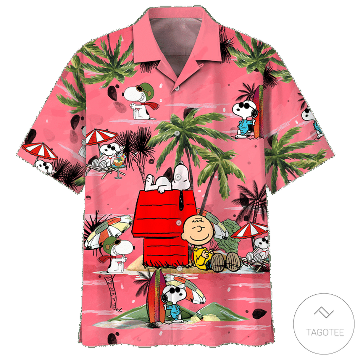 Snoopy Aloha Pink Hawaiian Shirt