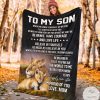 To My Son I'm Proud Of You Love Mom Lion Blanket