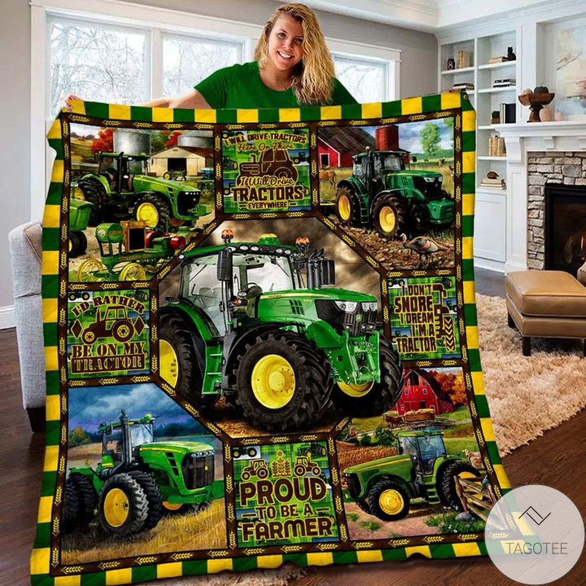 Tractor Proud To Be A Farmer Quilt