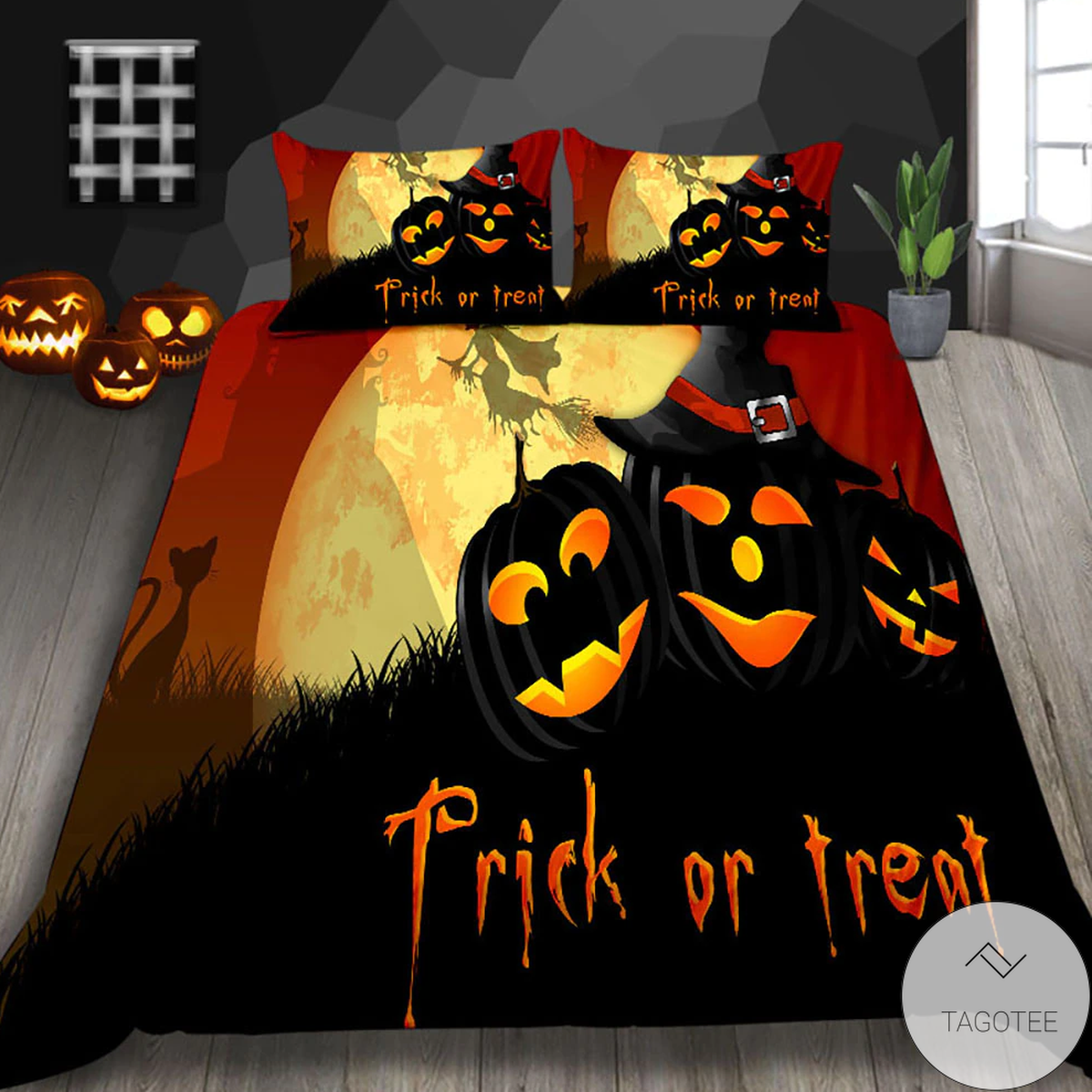 Trick Or Treat Pumpkin Halloween Bedding Set