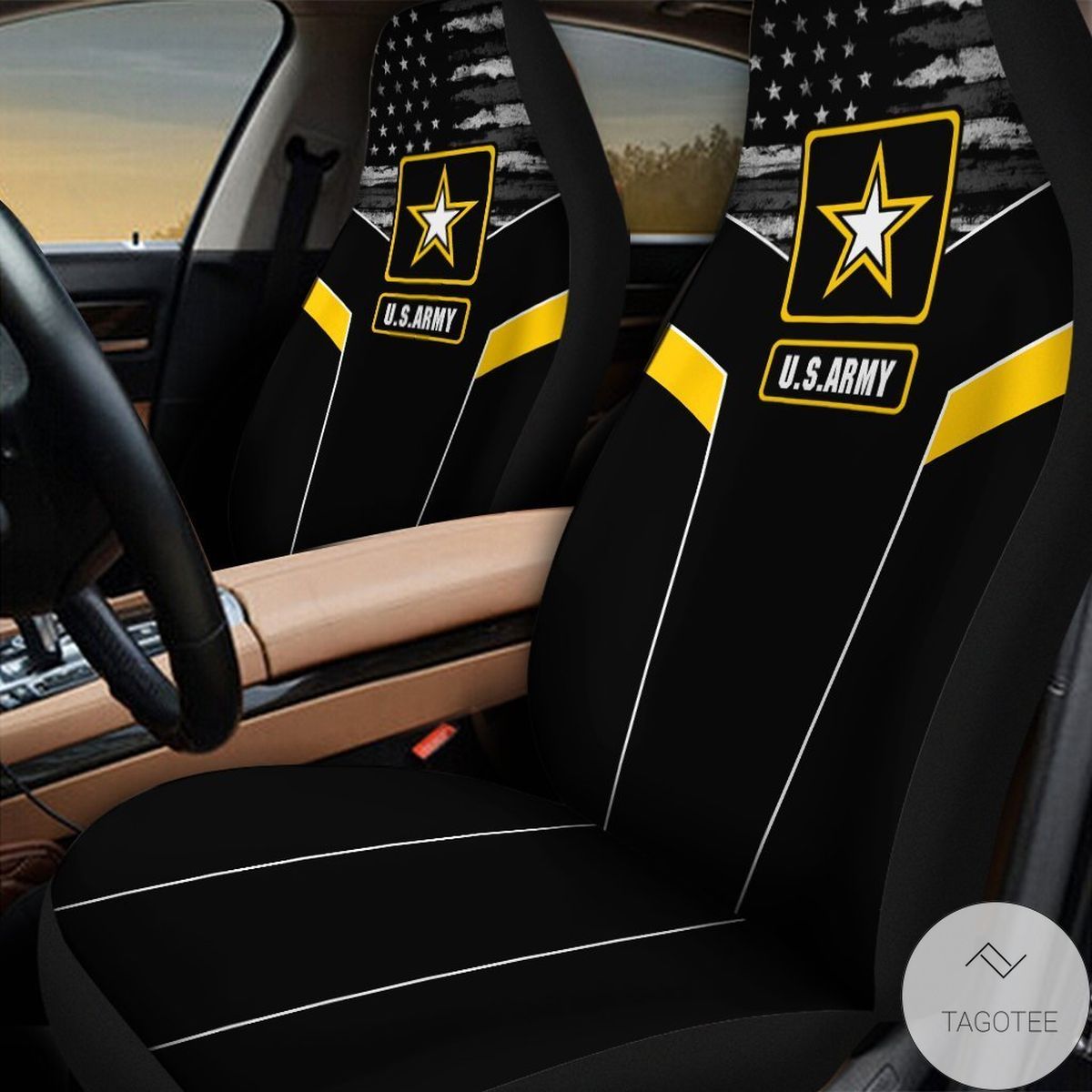 Us Army 3d Design Print Car Seat Covers