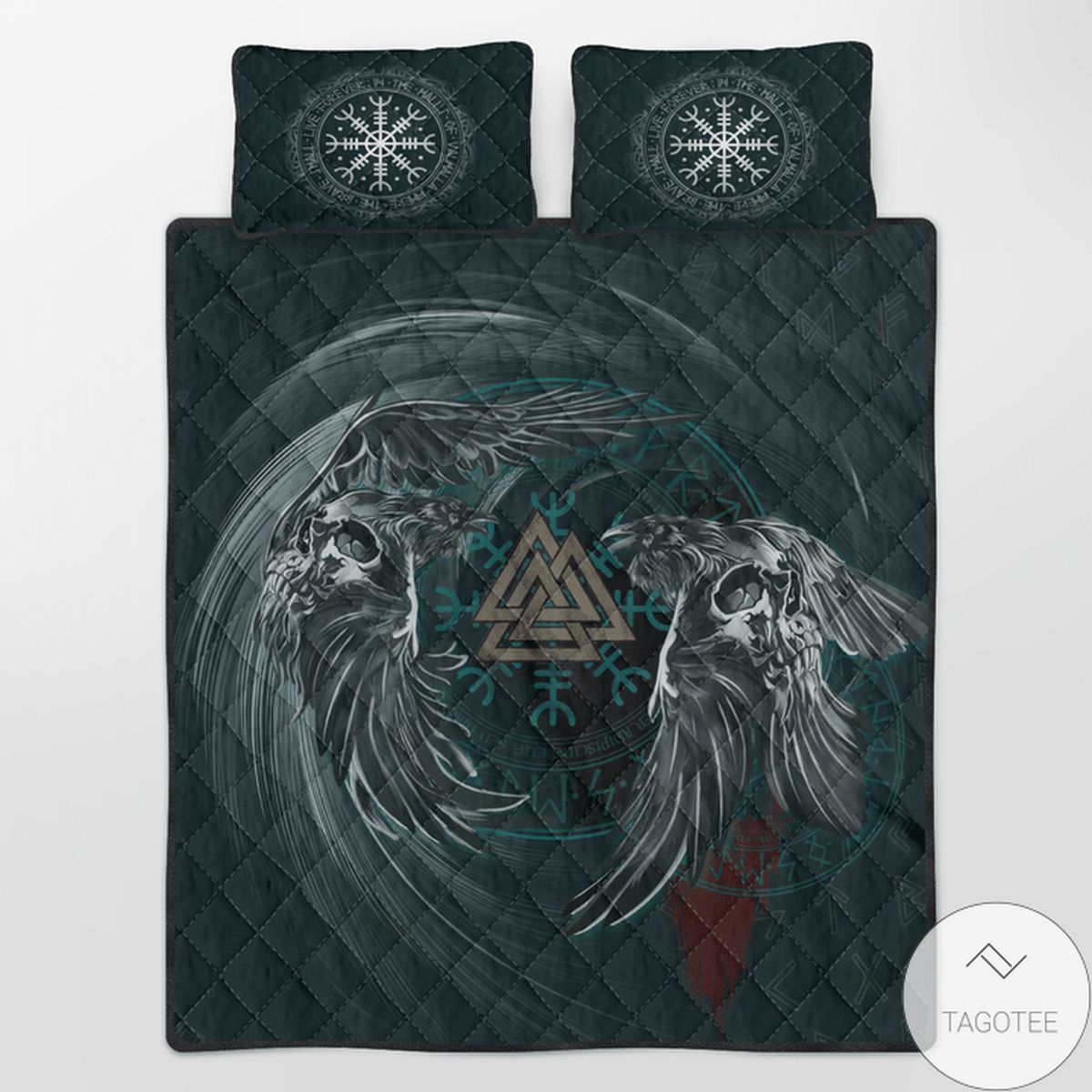 Viking Raven & Valknut Quilt Bedding Set