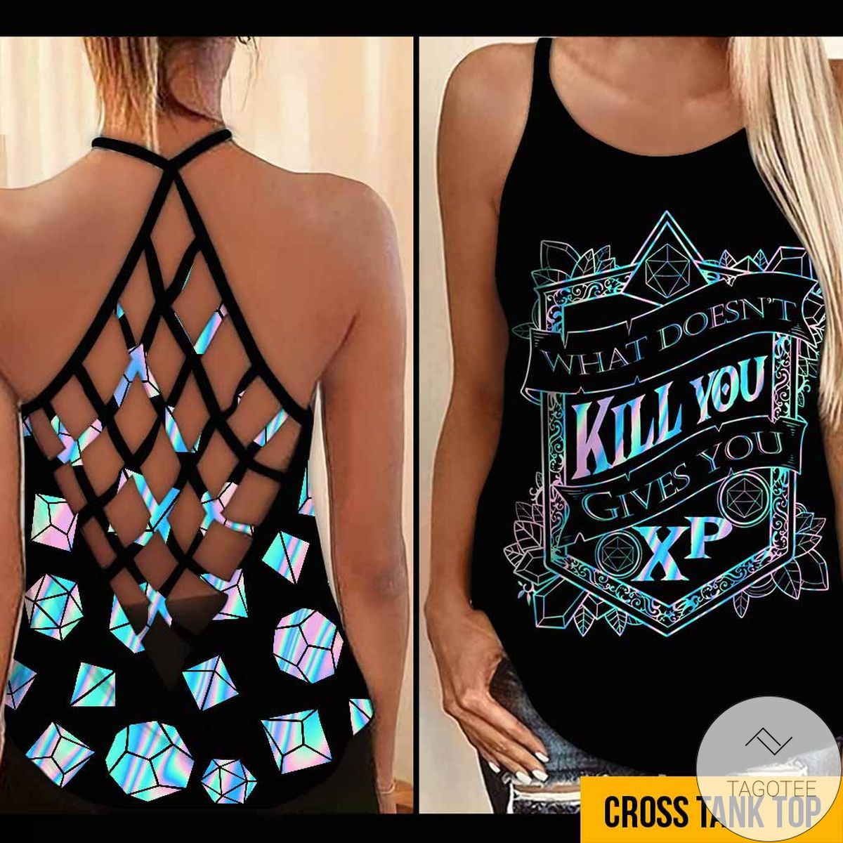 What Doesn't Kill You Gives You XP Criss Cross Tank Top