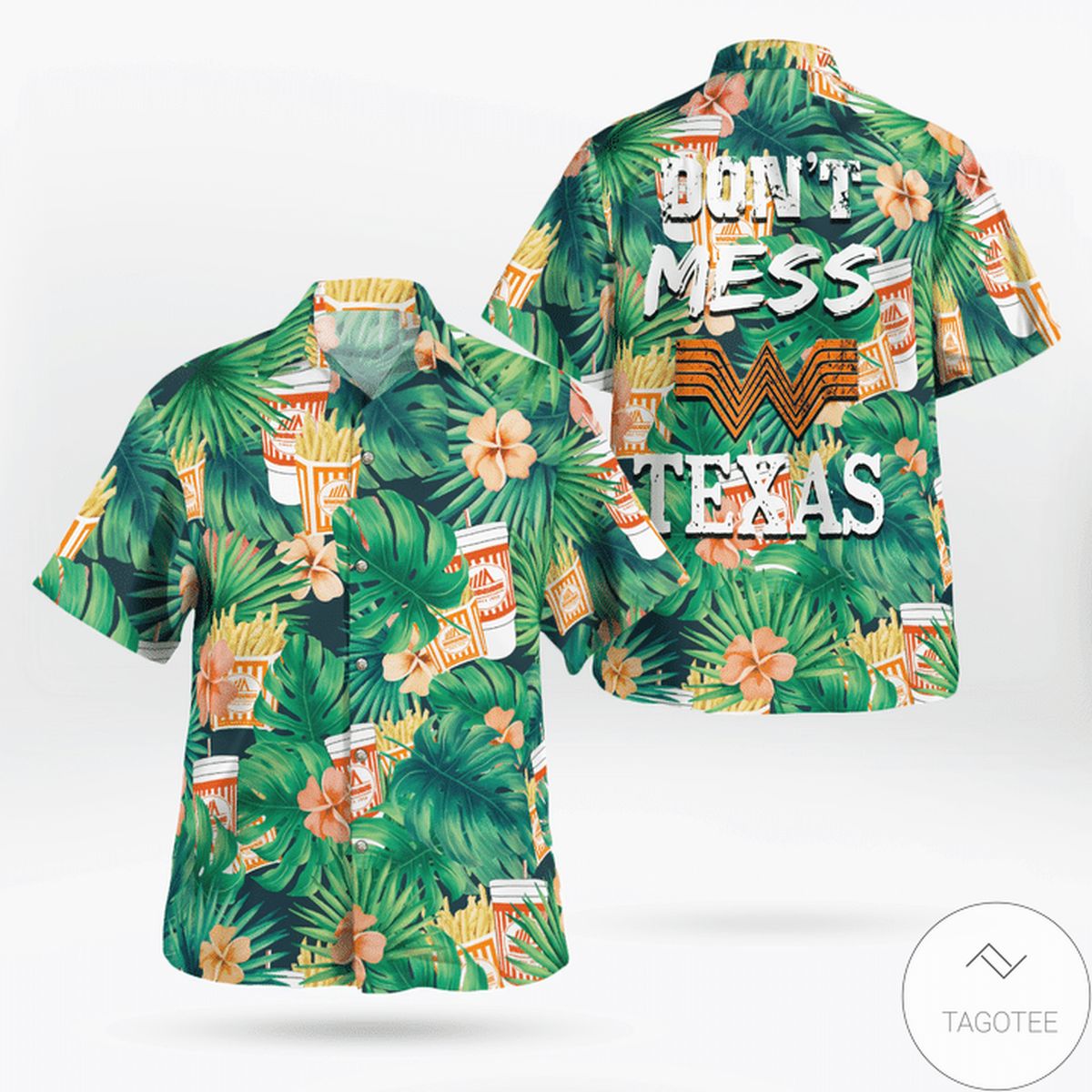 Whataburger Don't Mess With Texas Tropical Hawaiian Shirt
