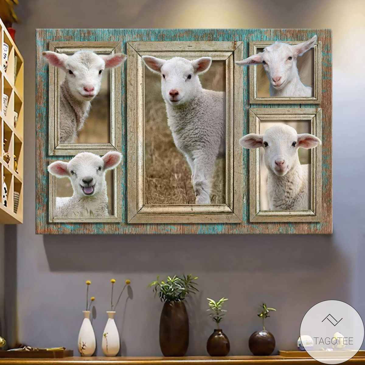 Adorable Lamb In Frame Pictures Canvas