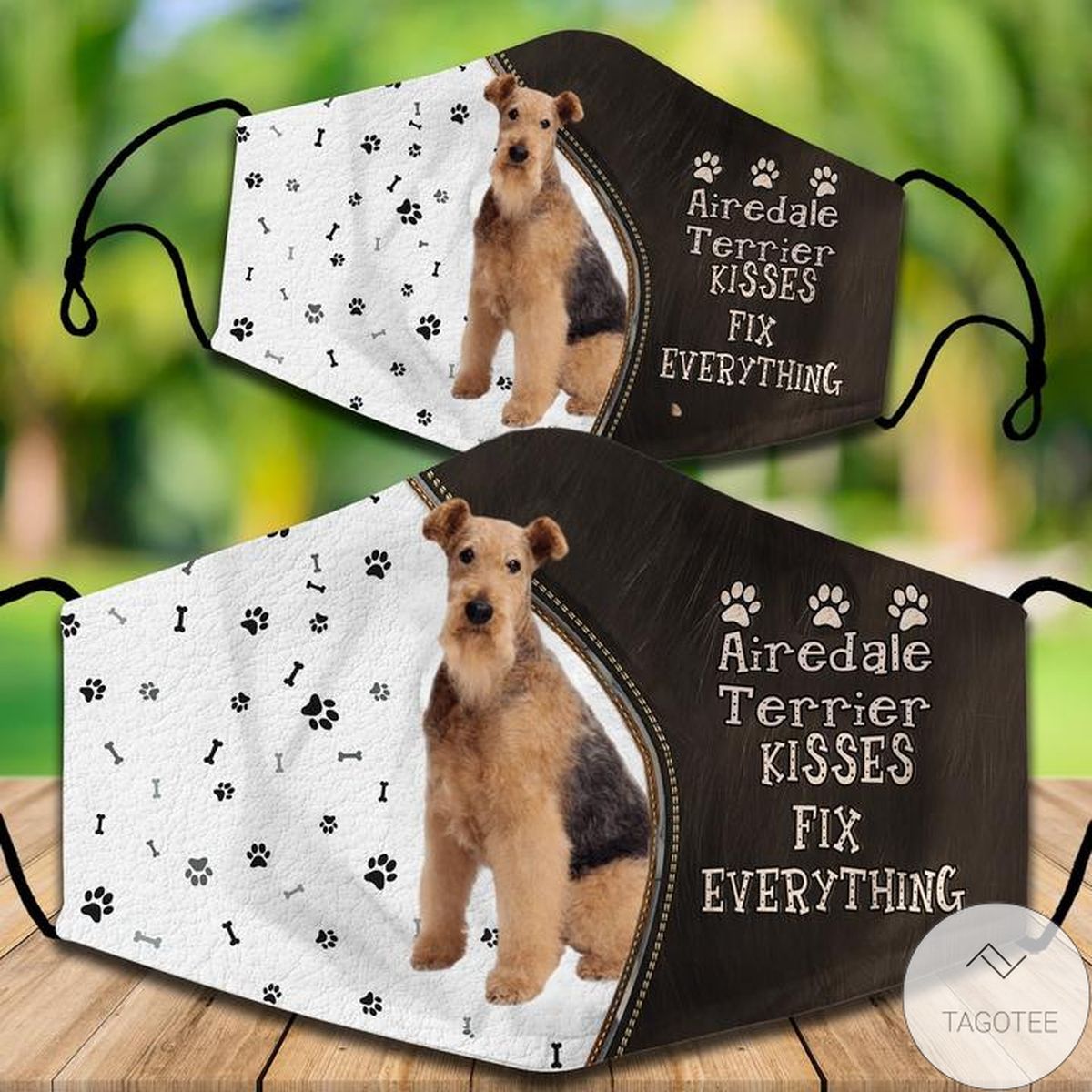 Airedale Terrier Kisses Fix Everything Face Mask
