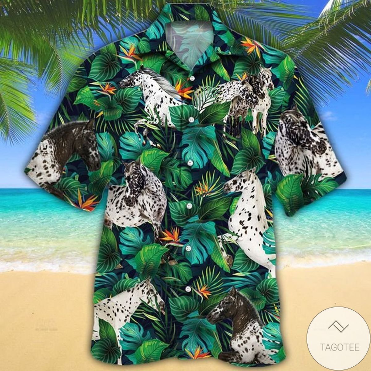 Appaloosa Horse Lovers Tropical Leaves Hawaiian Shirt
