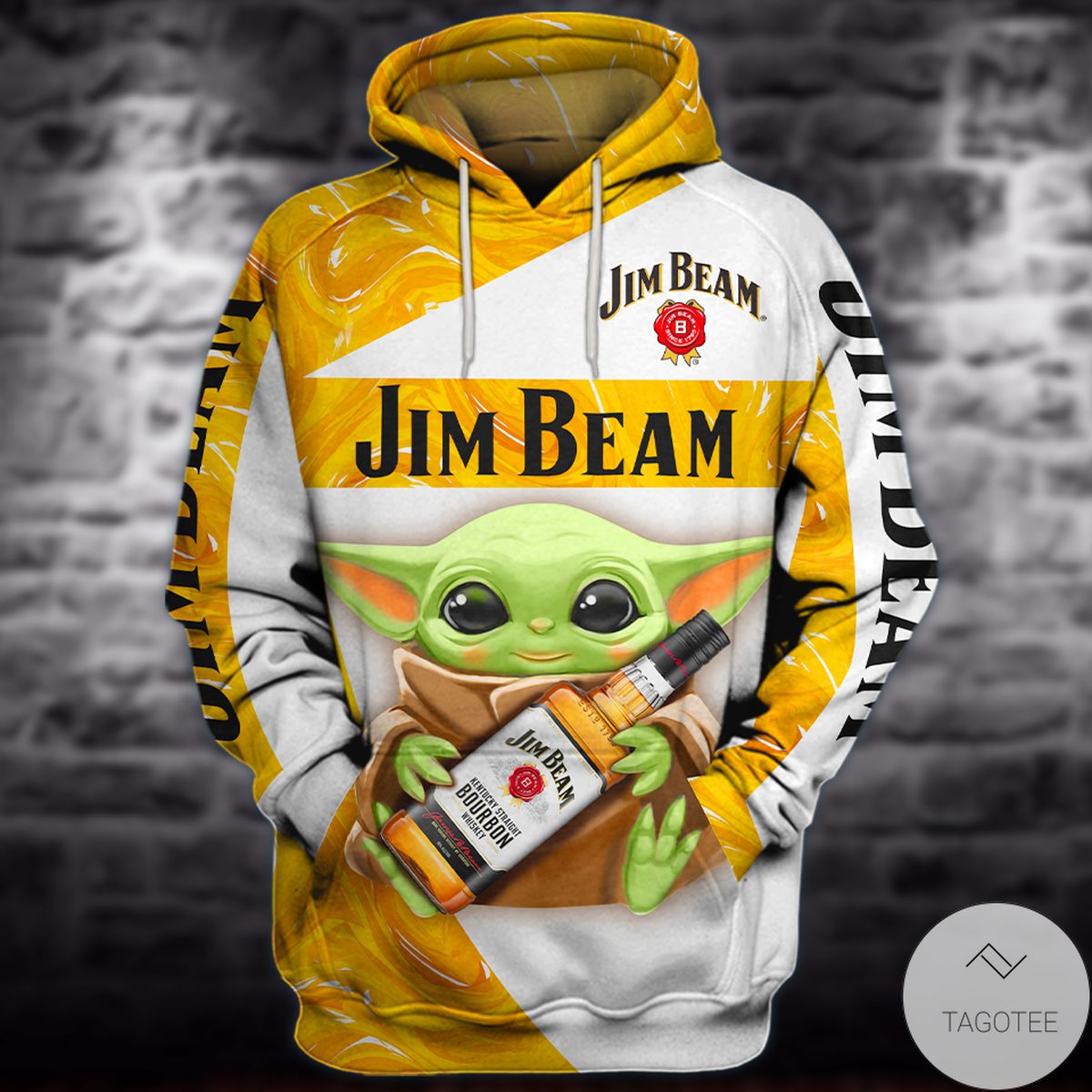 Baby Yoda Jim Beam Whiskey 3d Hoodie