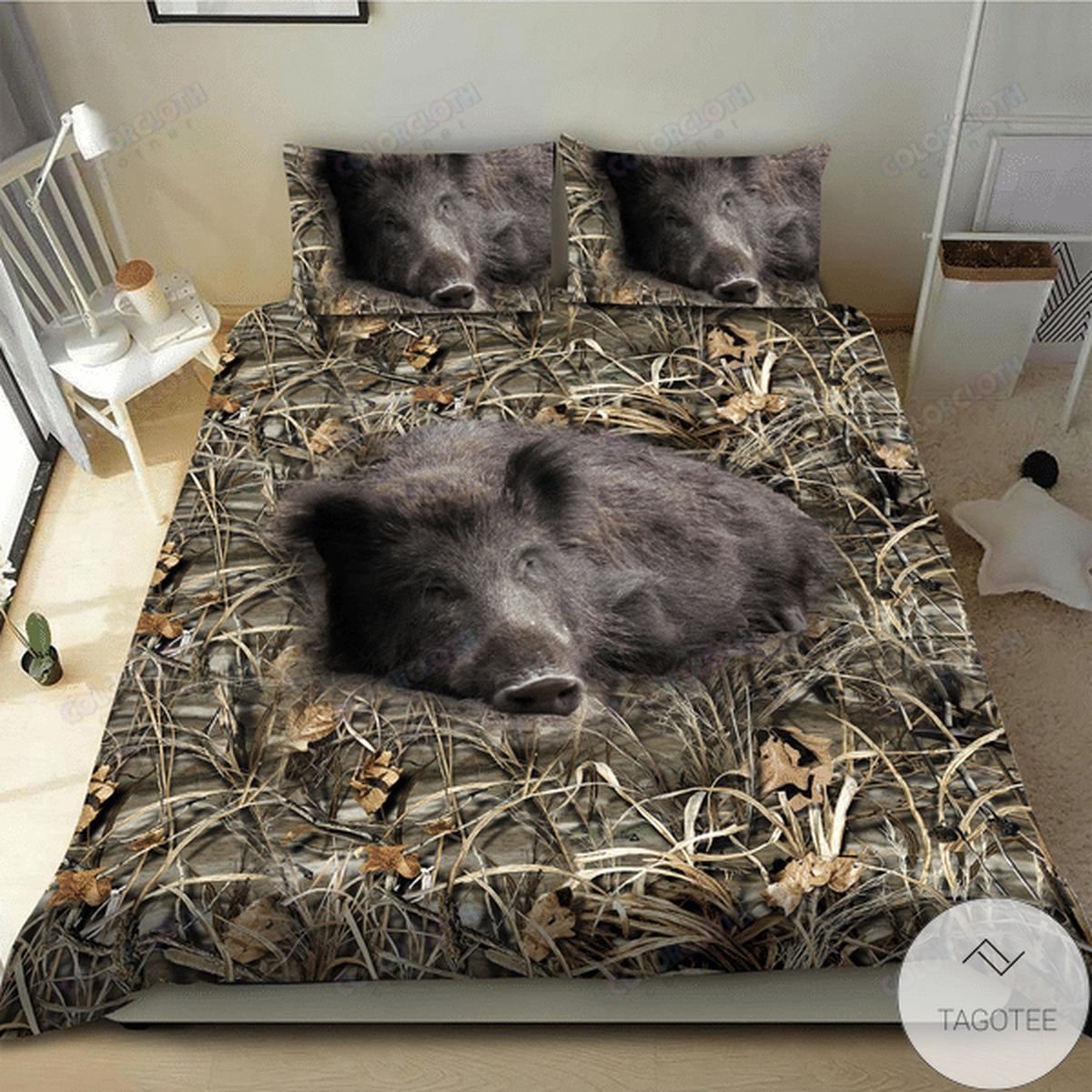 Boar Hunting Camo Bedding Set