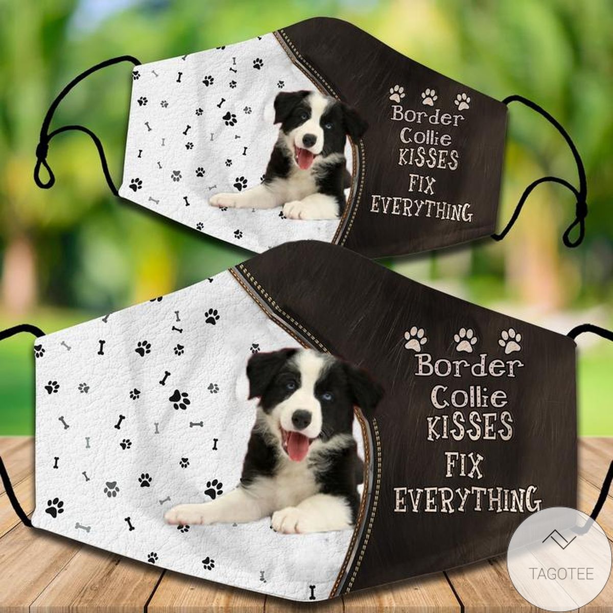 Border Collie Kisses Fix Everything Face Mask