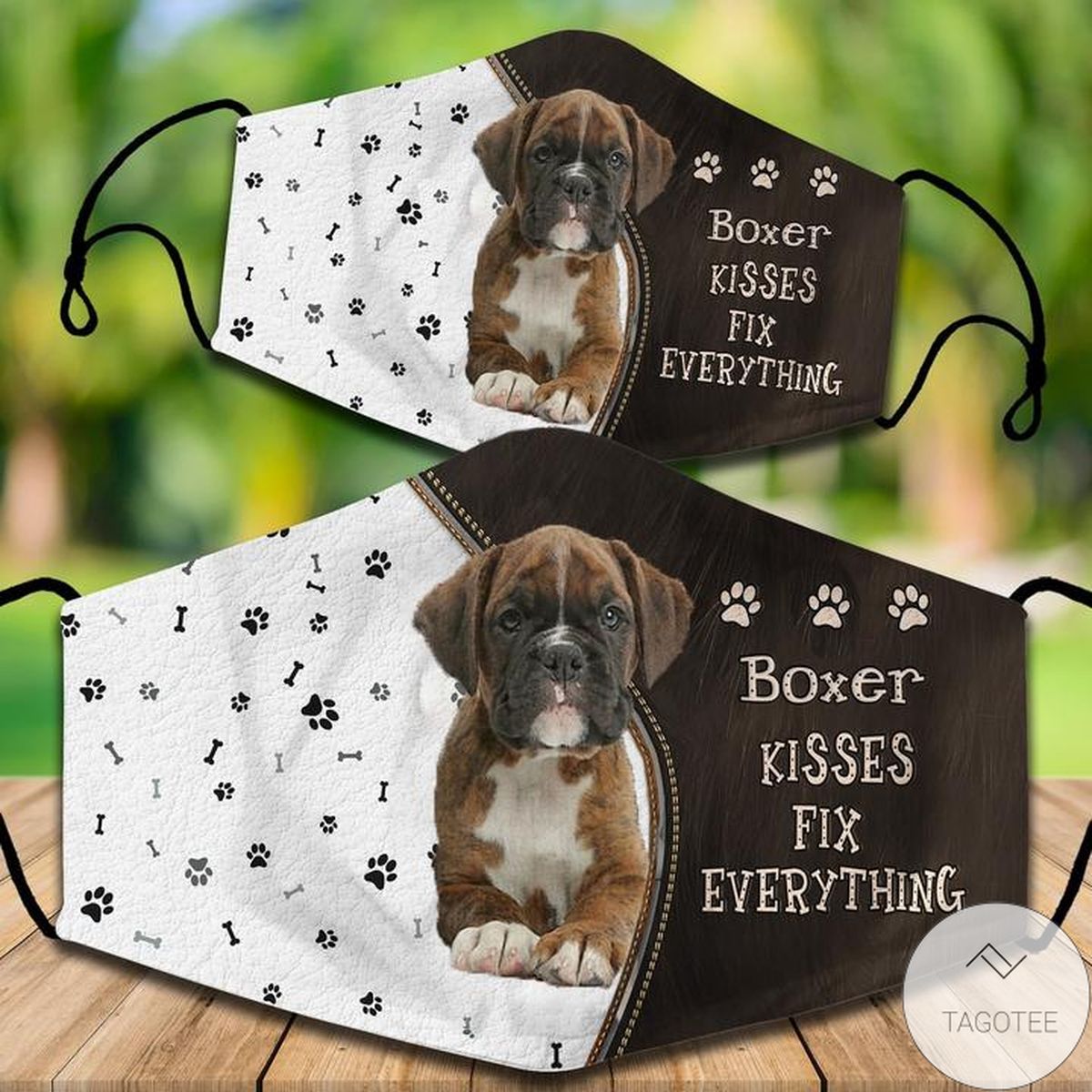Boxer Kisses Fix Everything Face Mask