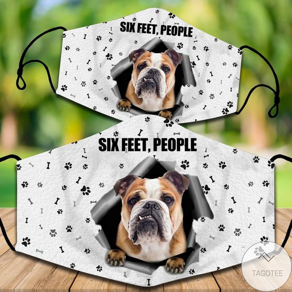 Bulldog Six Feet People Face Mask