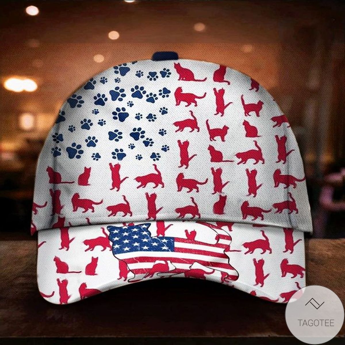 Cat American Flag Hat Cap
