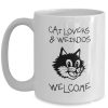 Cat Lovers And Weirdos Welcome Mug