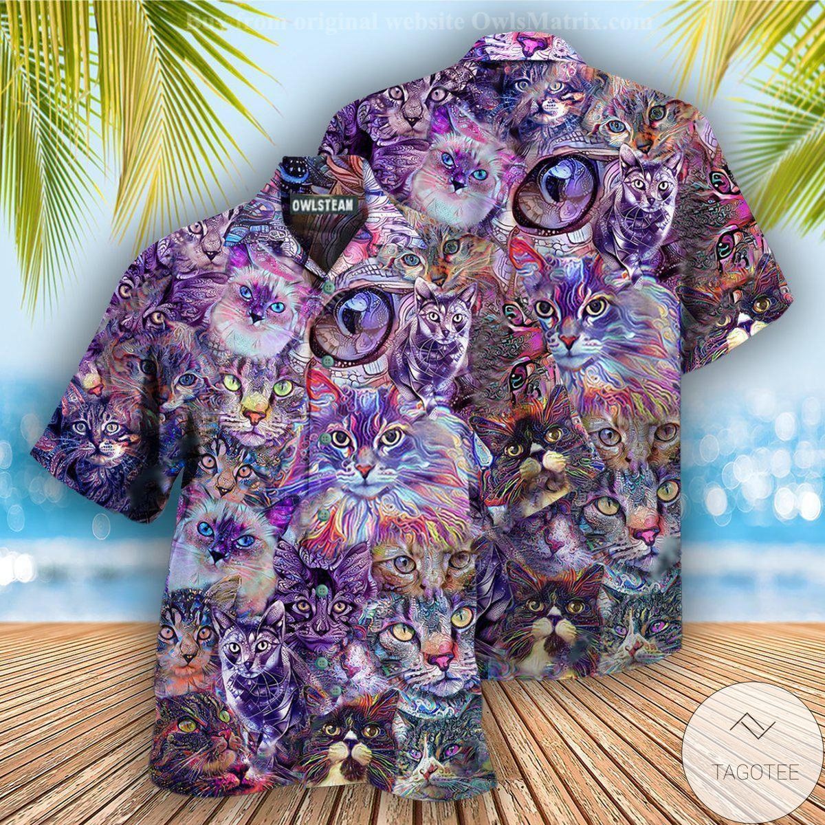 Cat Psychedelic Hawaiian Shirt