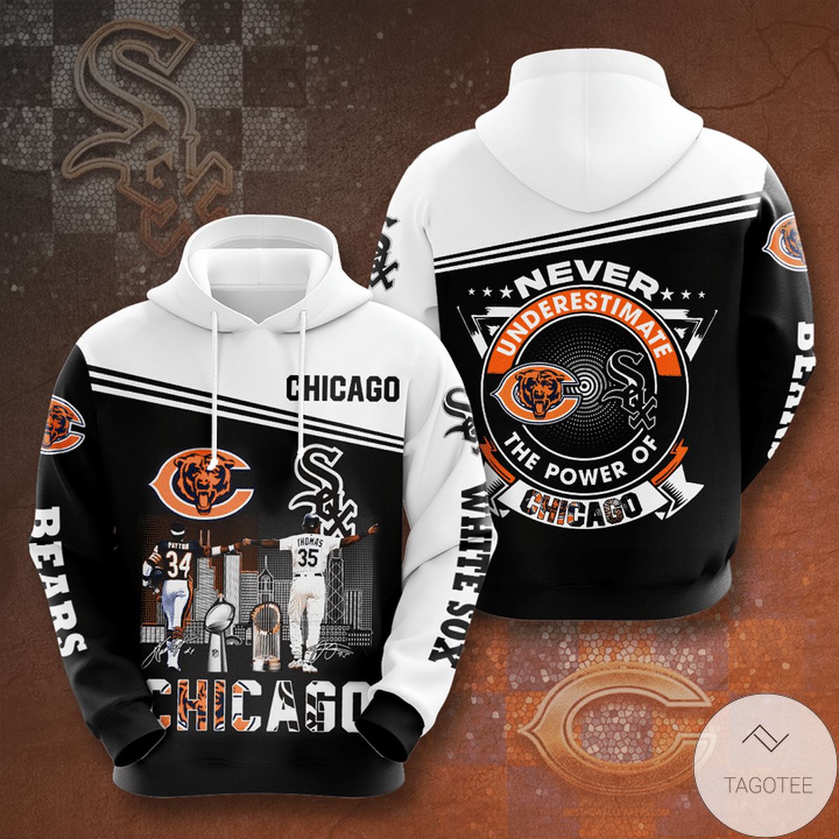 Chicago Bear And Chicago White Sox Never Underestimate The Power Of Chicago 3d Hoodie
