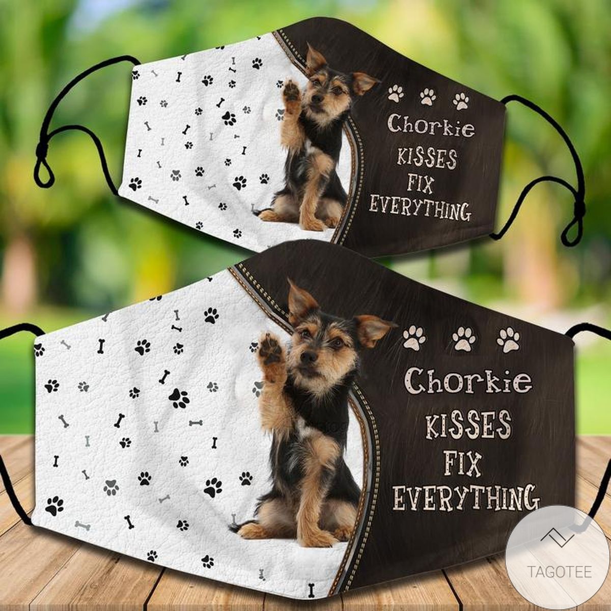 Chorkie Kisses Fix Everything Face Mask