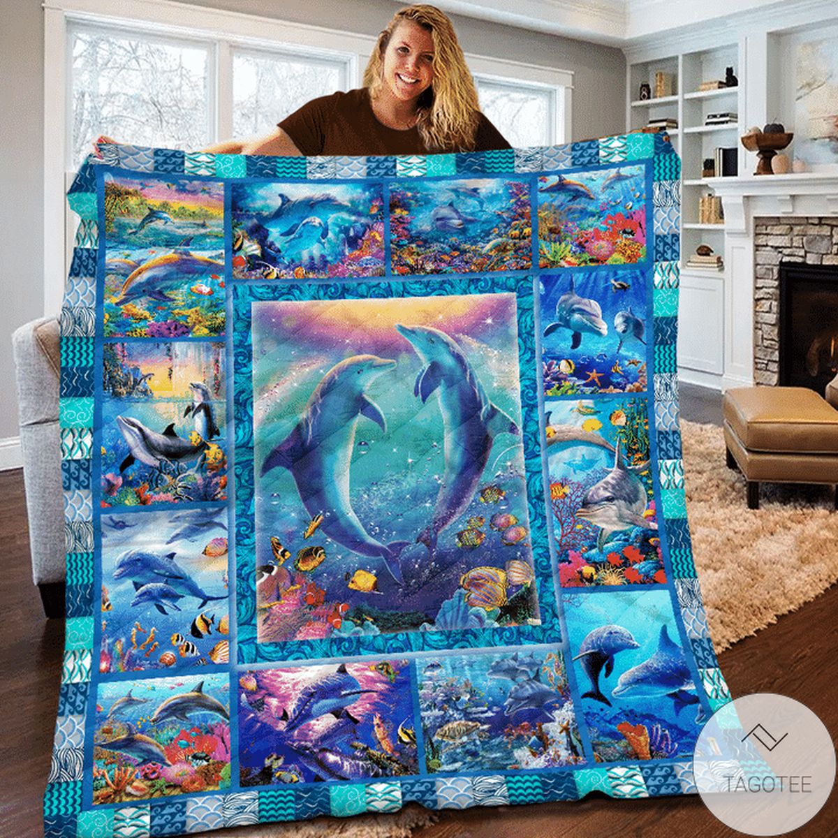 Dolphin Ocean Blanket Quilt