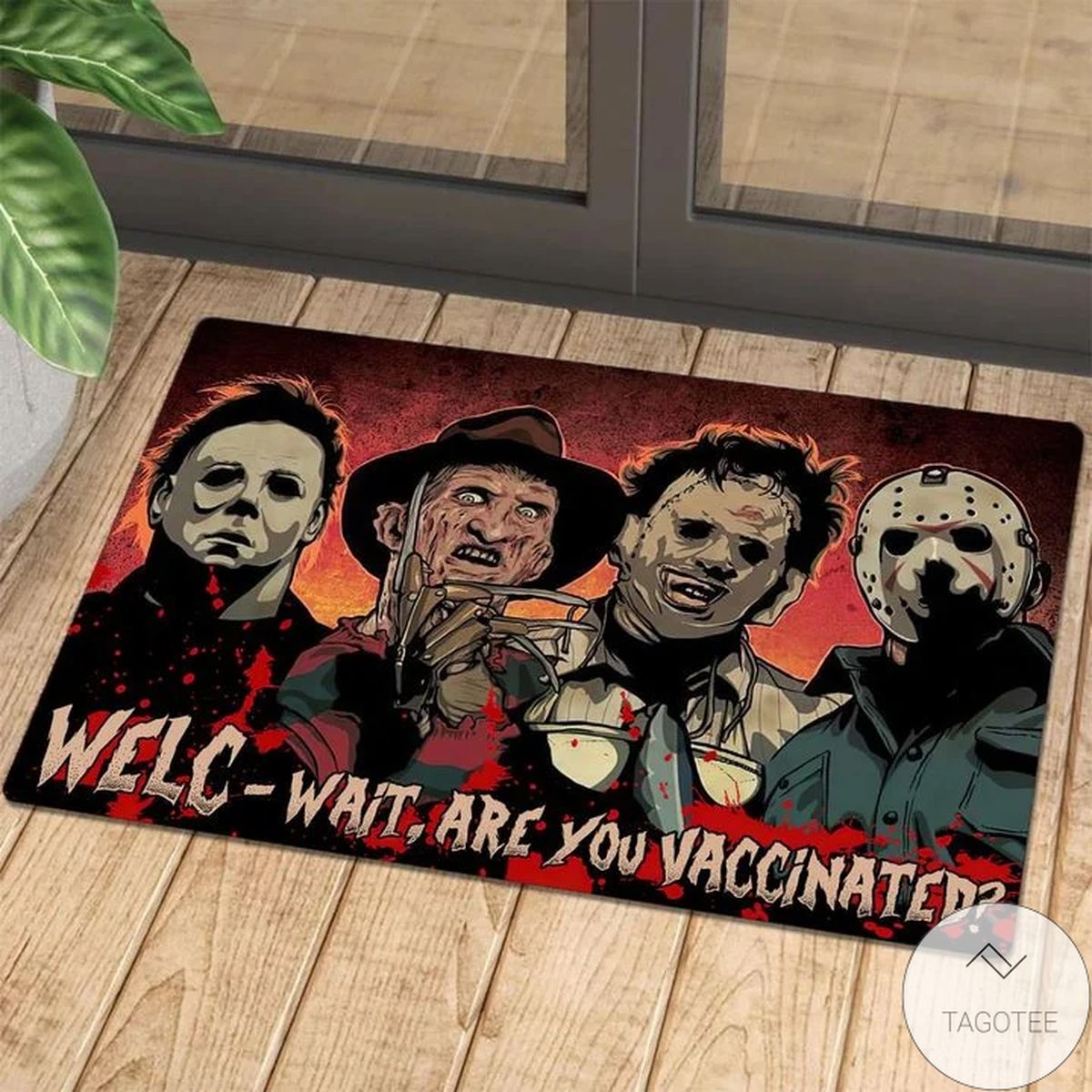Horror Squad Wait Are You Vaccinated Doormat