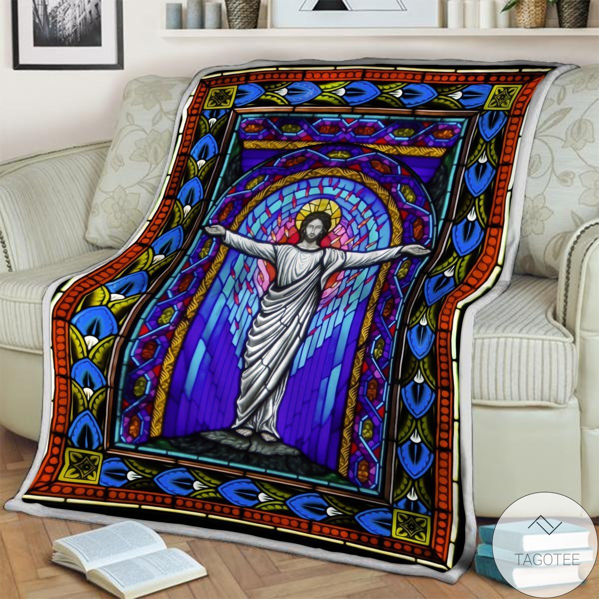 Jesus Stained Glass Blanket