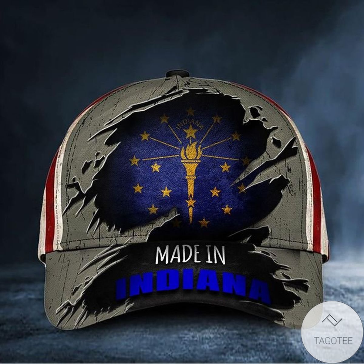 Made In Indiana Hat Patriotic US Flag Cap