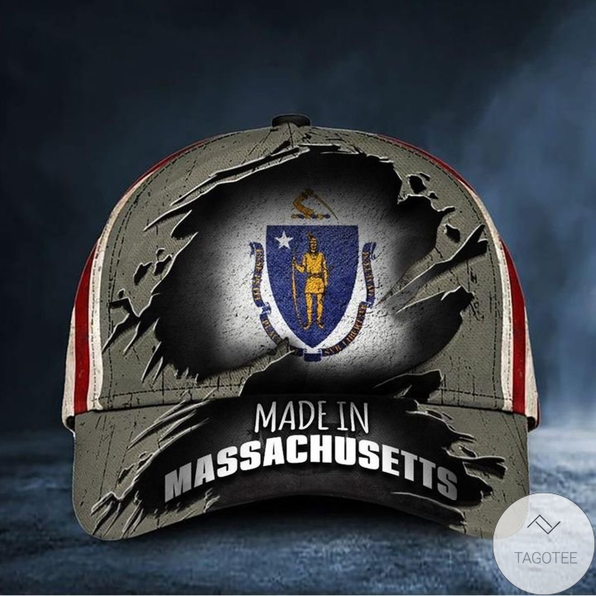 Made In Massachusetts Hat USA Massachusetts Flag Cap