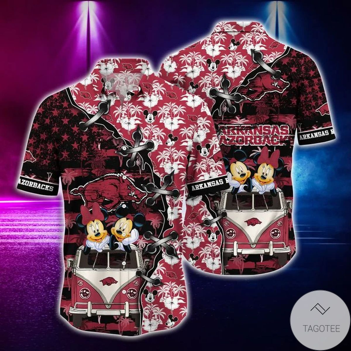 Mickey Mouse Arkansas Razorbacks NCAA Hawaiian Shirt