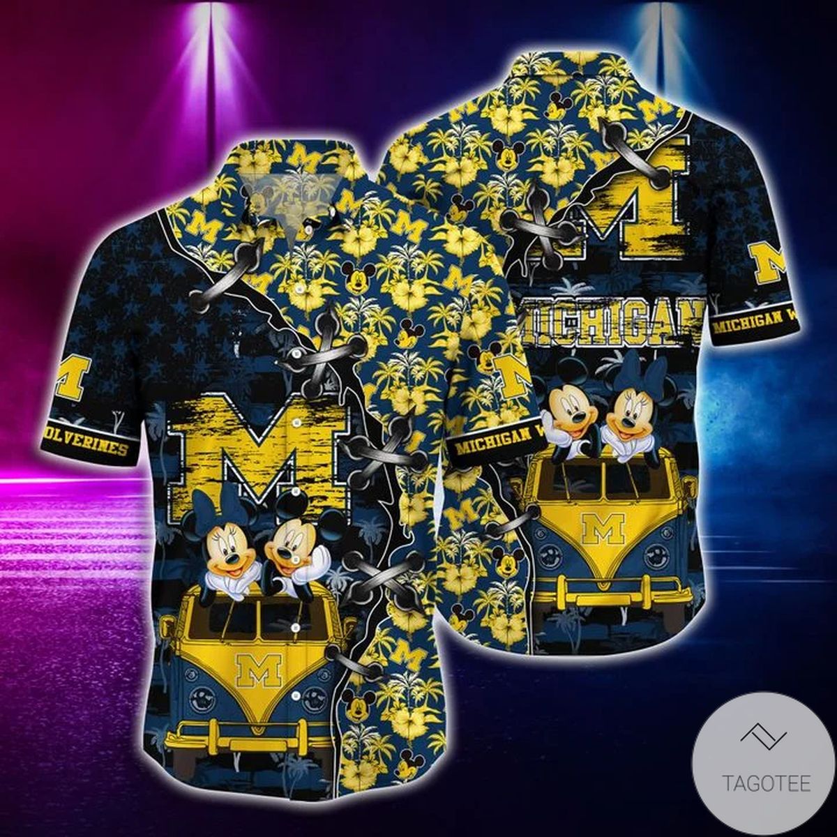 Mickey Mouse Michigan Wolverines NCAA Hawaiian Shirt