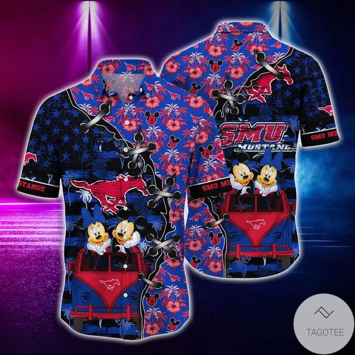 Mickey Mouse SMU Mustangs NCAA Hawaiian Shirt
