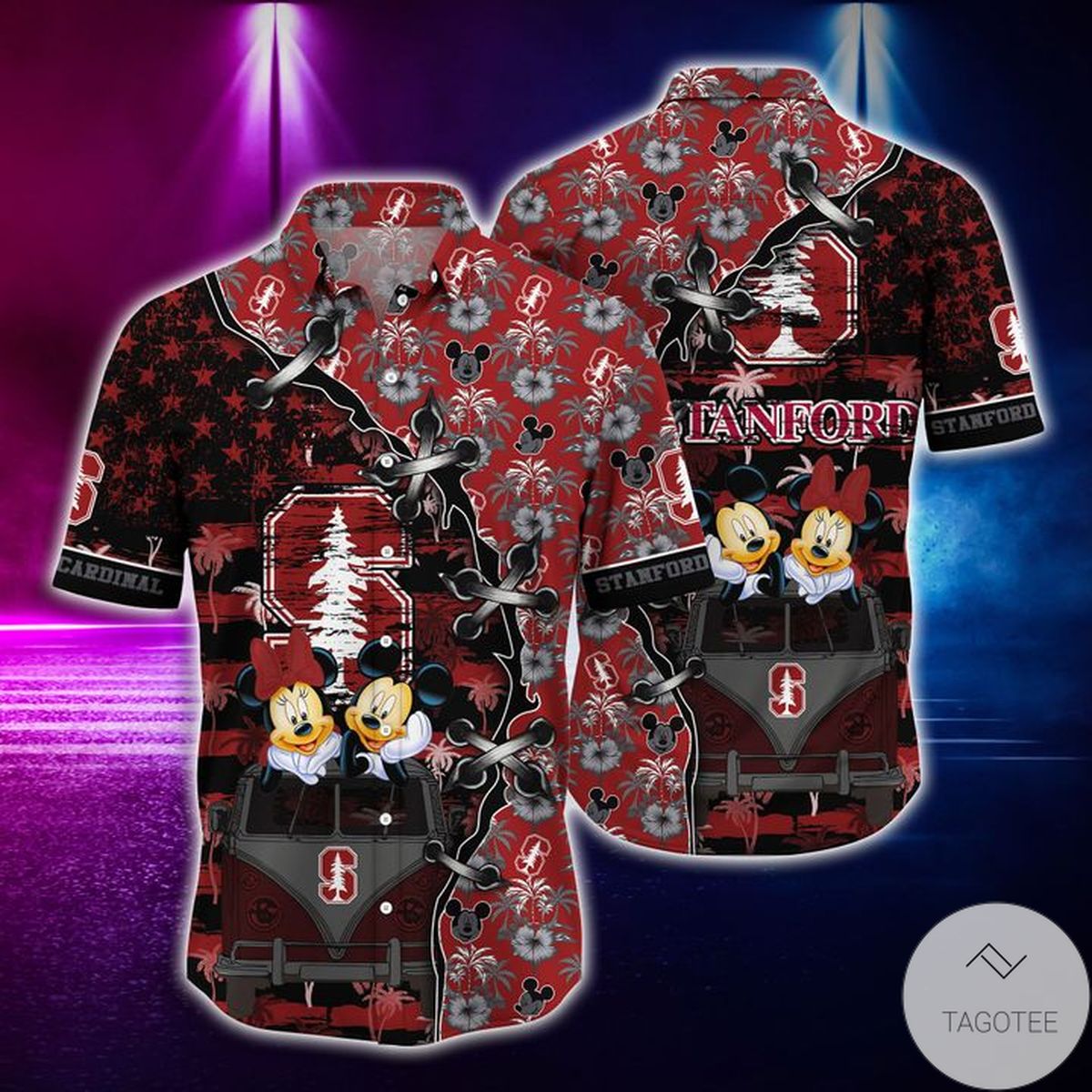 Mickey Mouse Stanford Cardinal NCAA Hawaiian Shirt