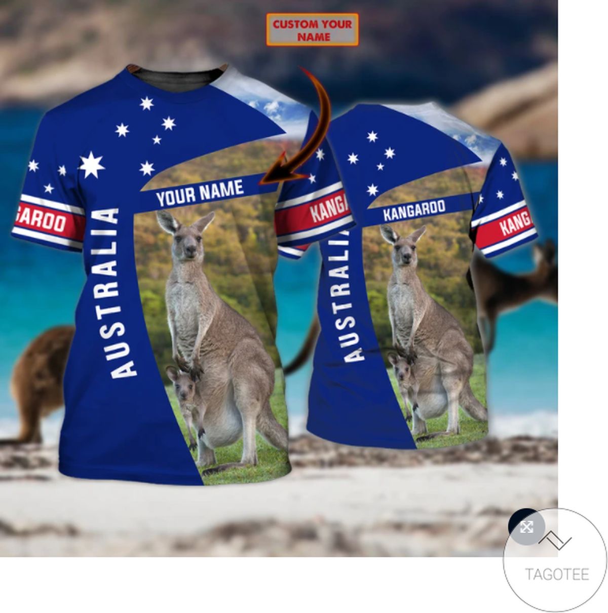Personalized Australia Kangaroo Navy 3d Shirt