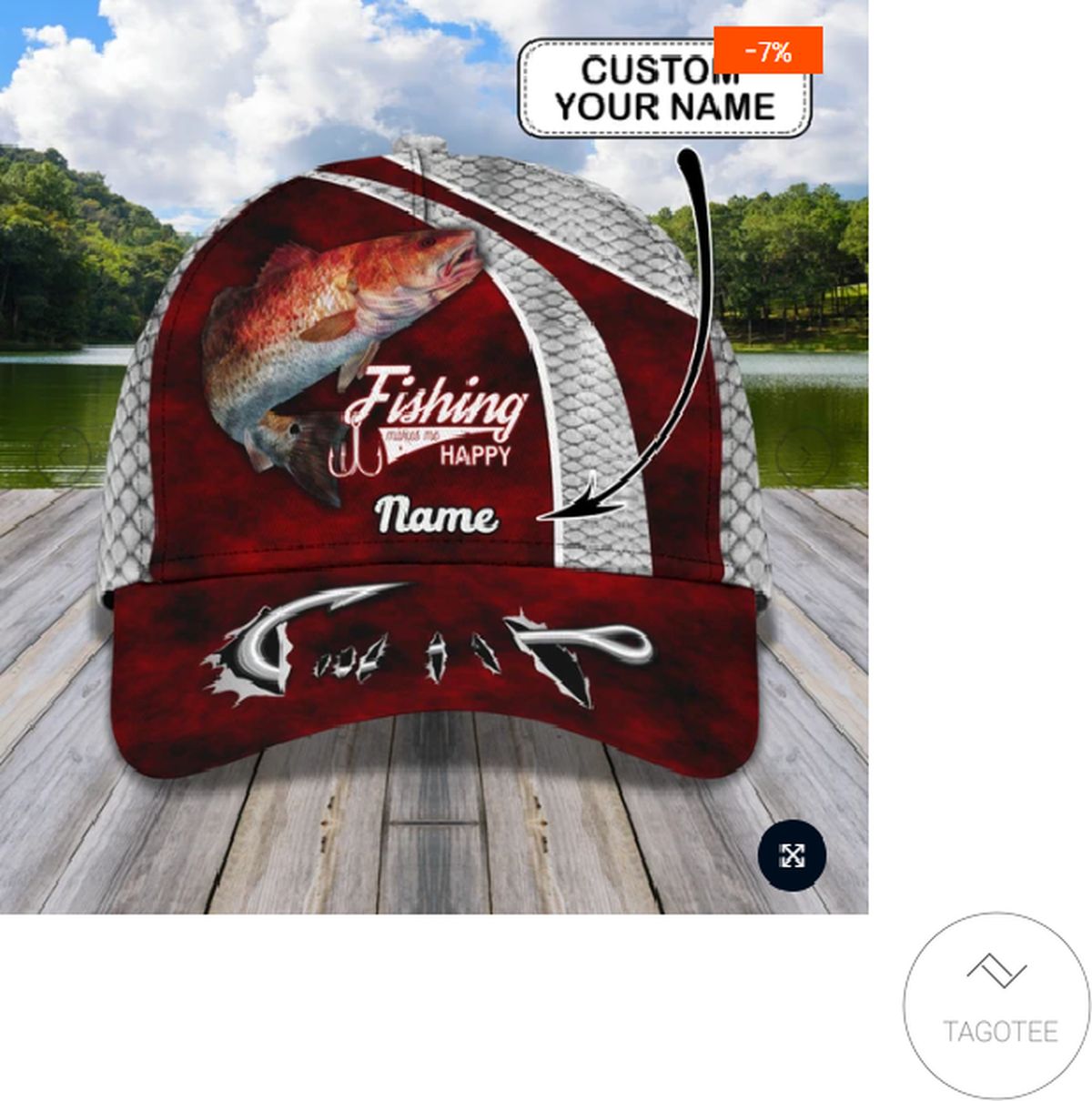 Personalized Fishing Makes Me Happy 3D Cap