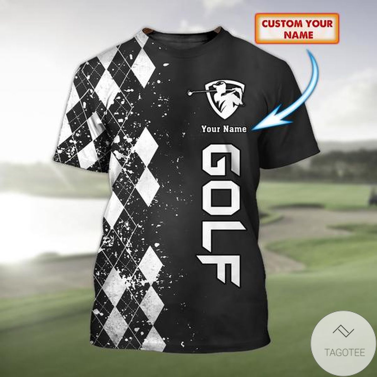 Personalized Golf Black And White 3d Shirt