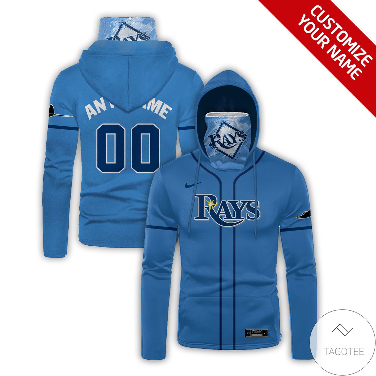 Personalized Name And Number Tampa Bay Rays Gaiter Mask Hoodie