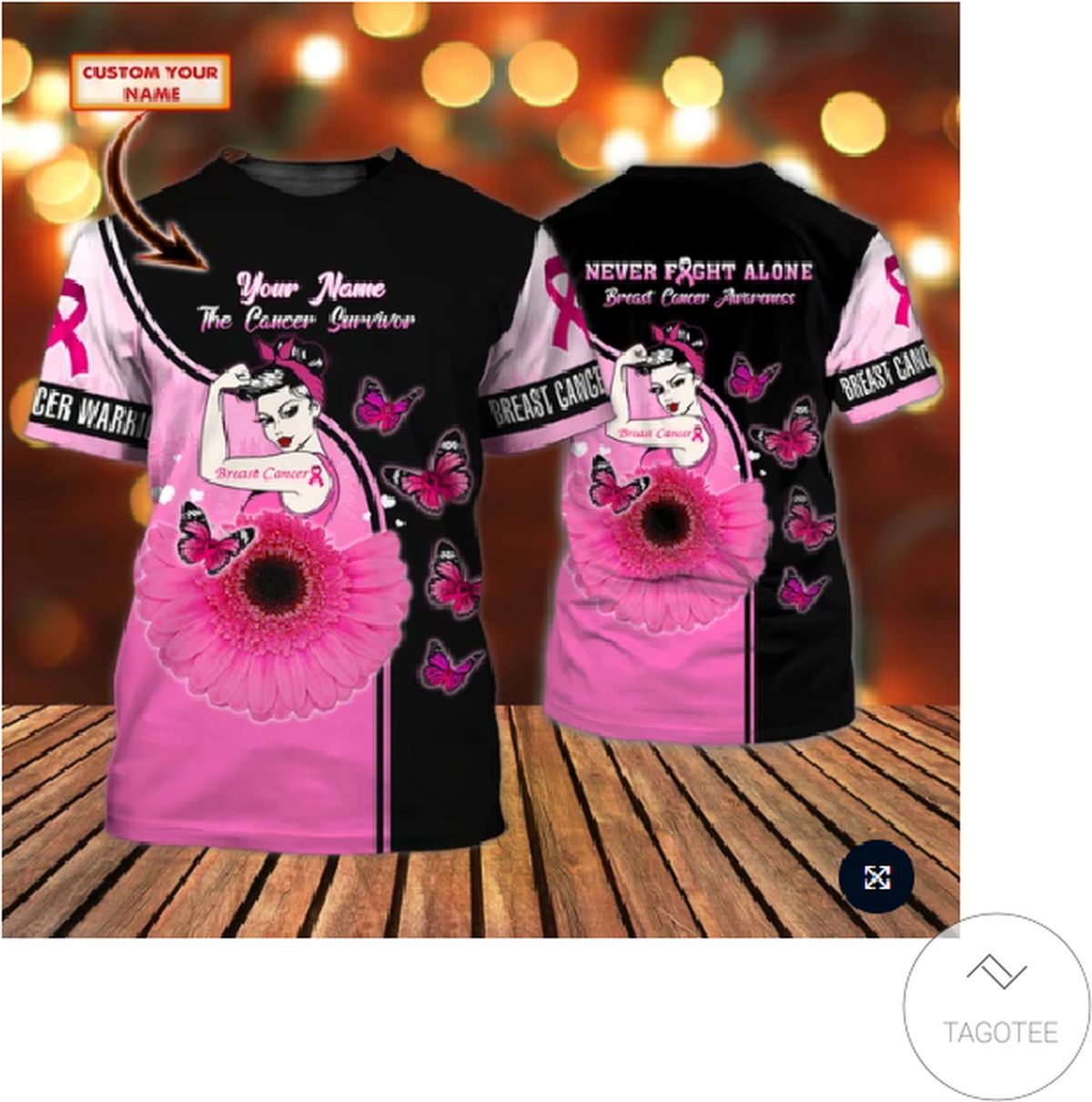 Personalized Never Breast Cancer Awareness Never Fight Alone 3d Shirt