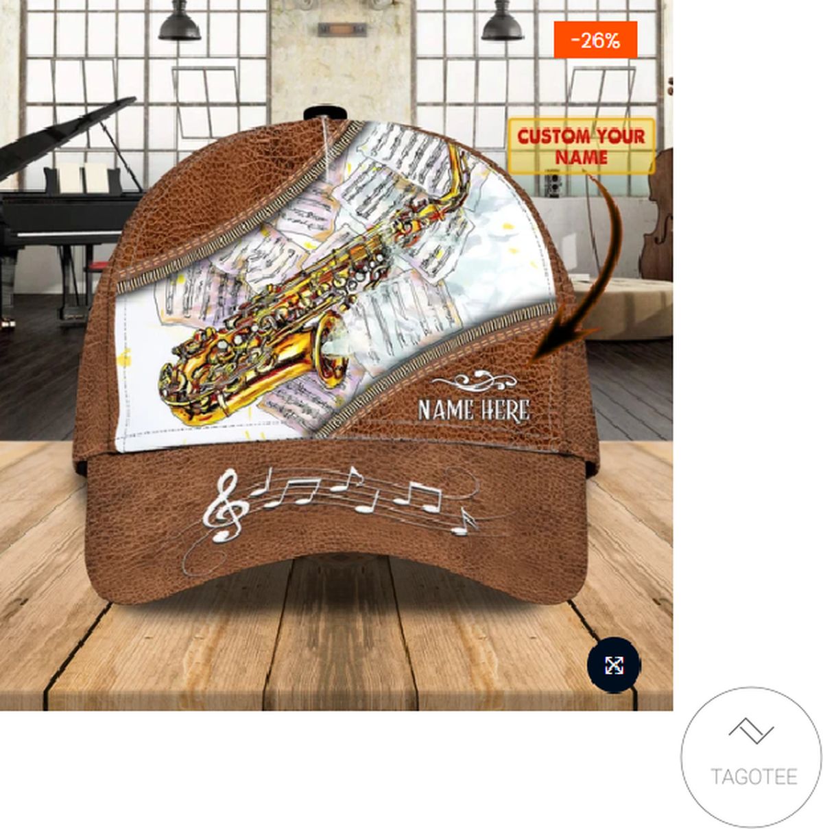 Personalized Saxophone Musical Note 3d Cap