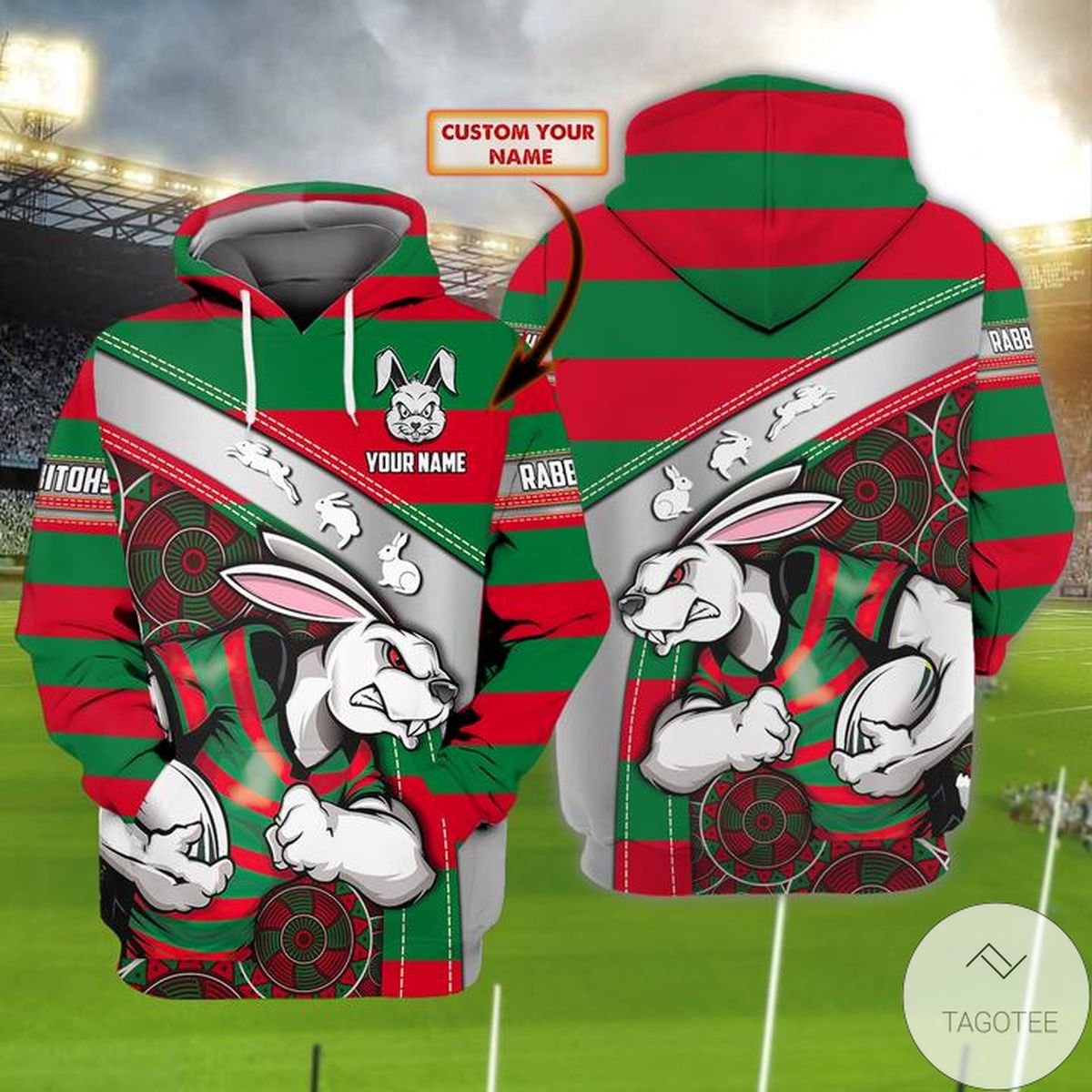Personalized South Sydney Rabbitohs 3d Hoodie