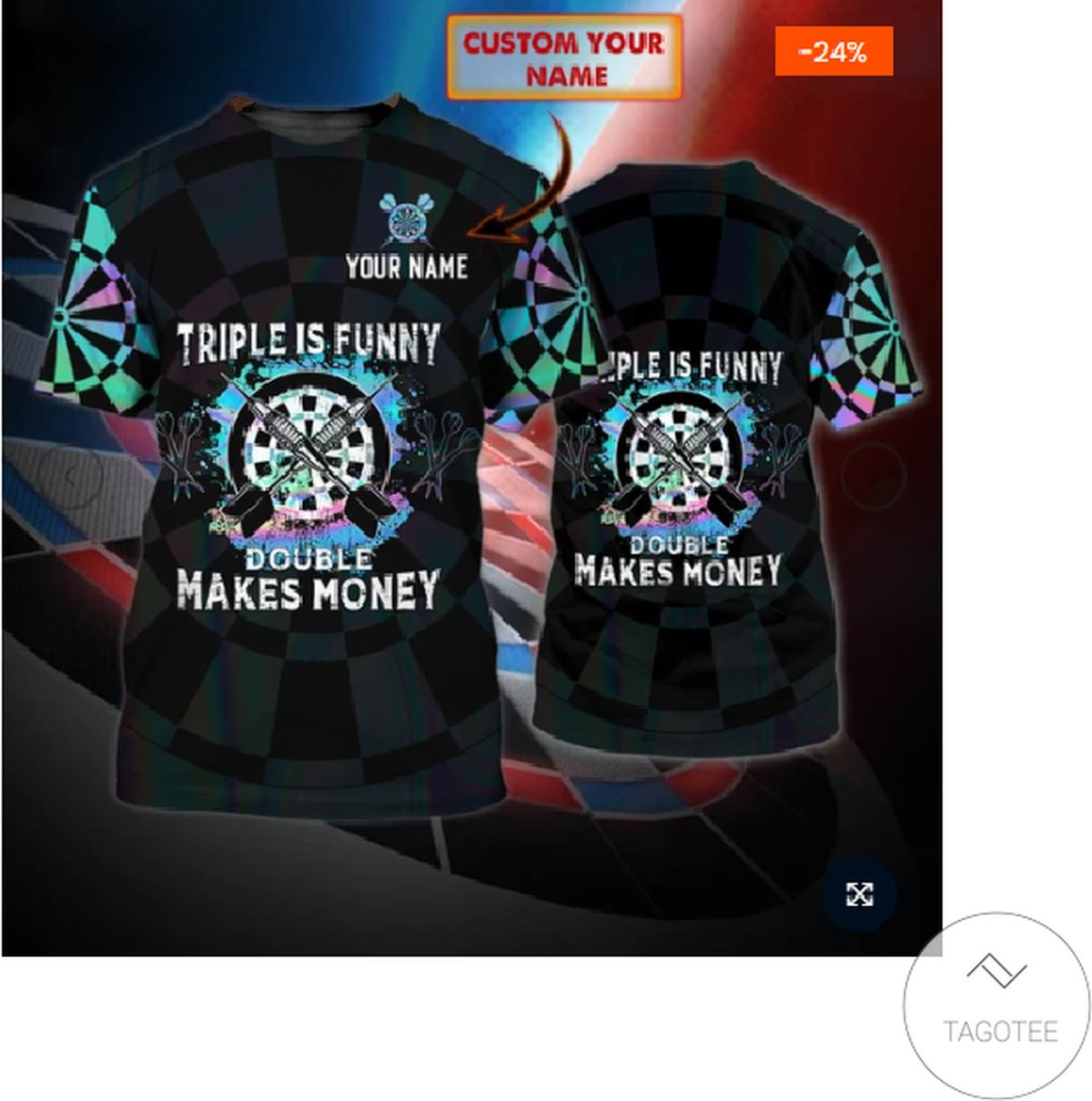 Personalized Triple Is Fun Double Make Money Darts 3d Shirt