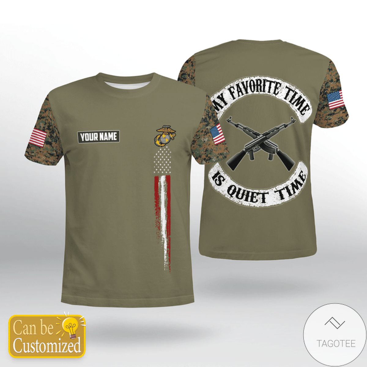 Personalized USMC My Favorite Time Is Quiet Time Shirt