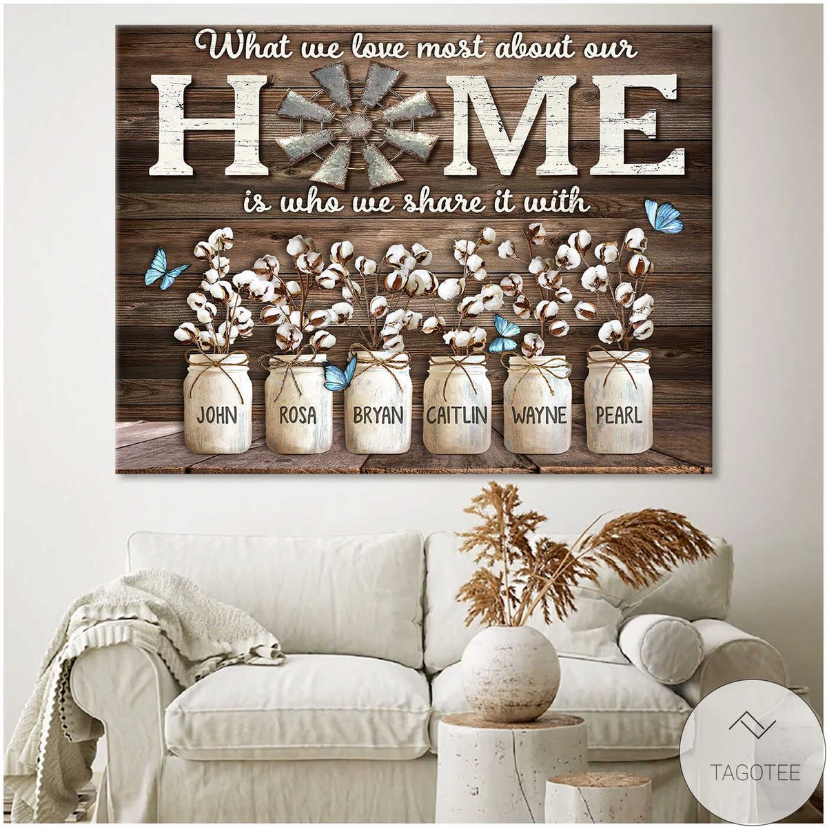 Personalized What We Love Most About Our Home Canvas