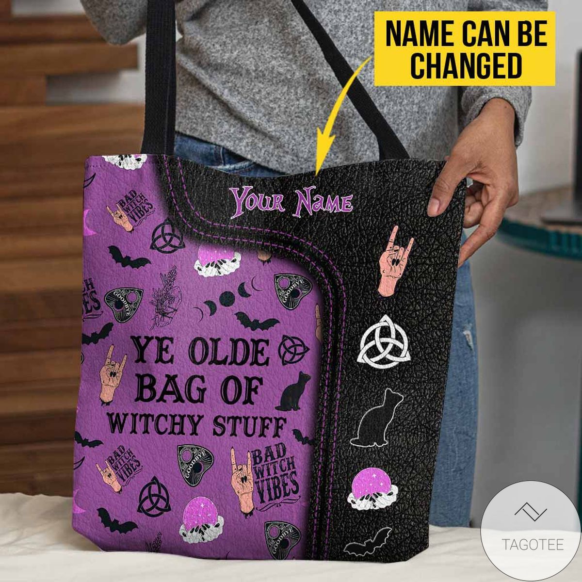 Personalized Ye Olde Bag Of Witchy Stuff Witch Tote Bag