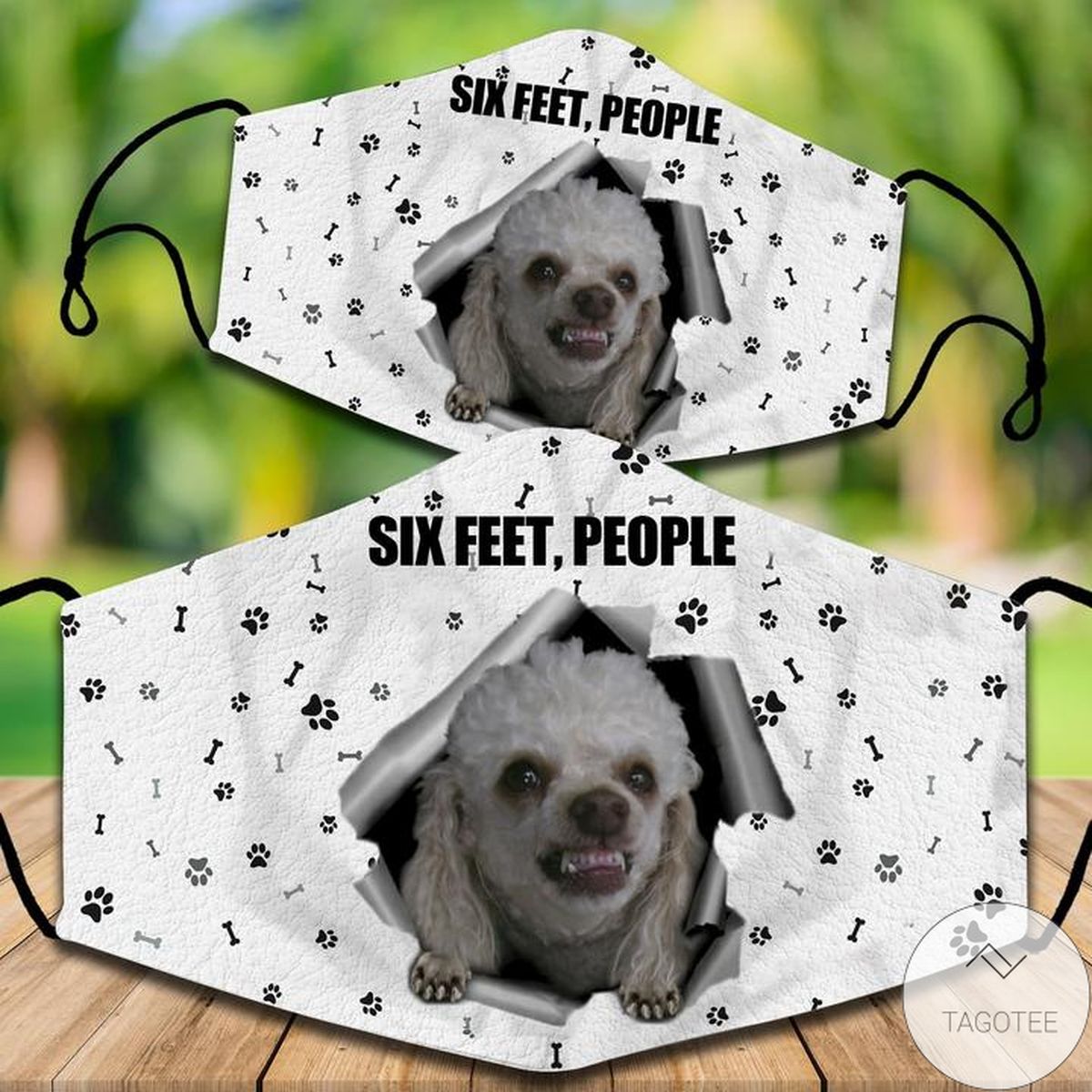 Poodle Six Feet People Face Mask