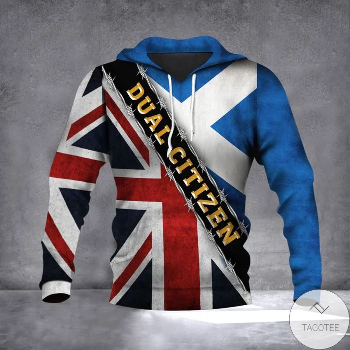 Scotland And Uk Flag Dual Citizen Proud Scottish Britain Patriotic Hoodie