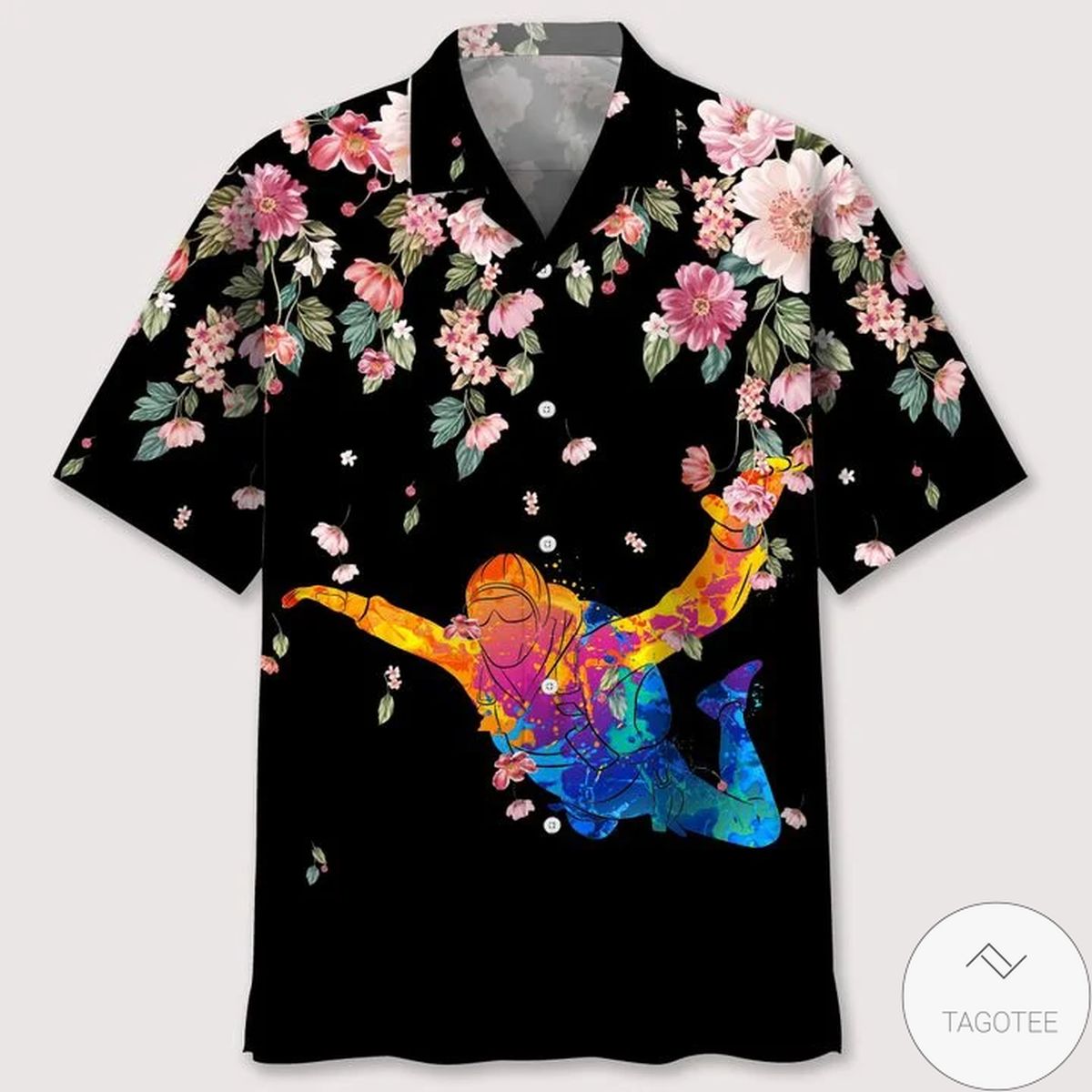Skydiving Watercolors Flower Hawaiian Shirt