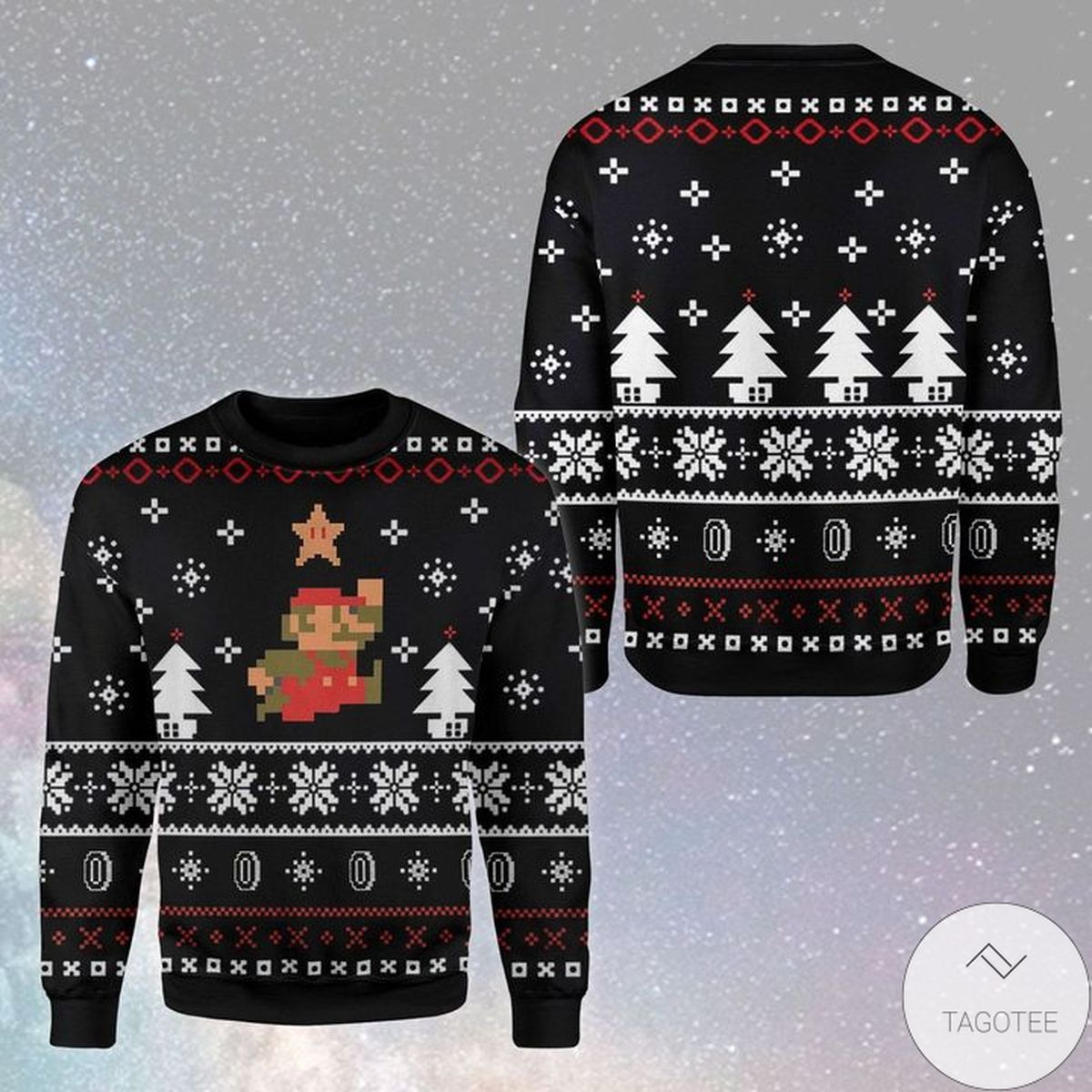 Super Mario Game Black Ugly Christmas Sweater