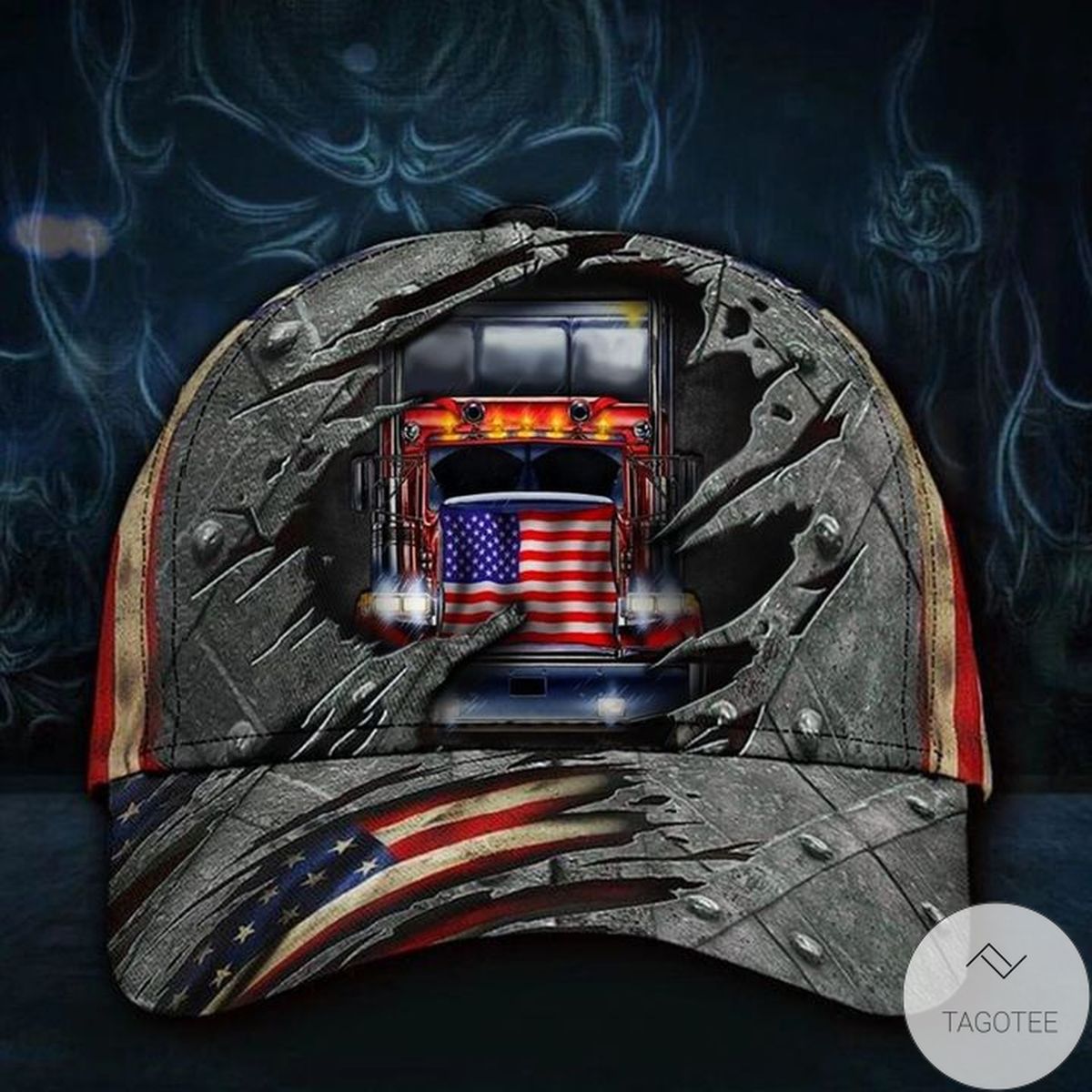 Trucker Drive Hat 3D Printed U.S Flag Vintage Hat Gift For Dad Trucker