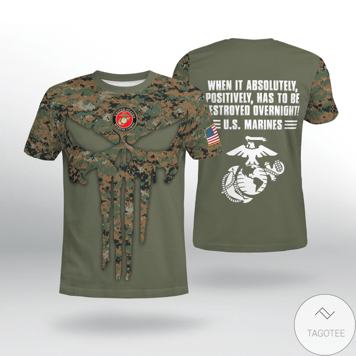 Usmc When It Absolutely Positively Has To Be There Overnight Shirt